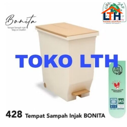 1-2001-1.jpg TEMPAT SAMPAH INJAK SEGI 30 LITER BONITA 428 GREEN LEAF DUSTBIN MINIMALIS