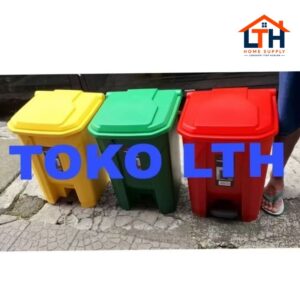 TEMPAT SAMPAH INJAK SEGI 50 LTR WARNA TONG PEDAL DUSTBIN KOTAK SAMPAH 992 RED HOUSE