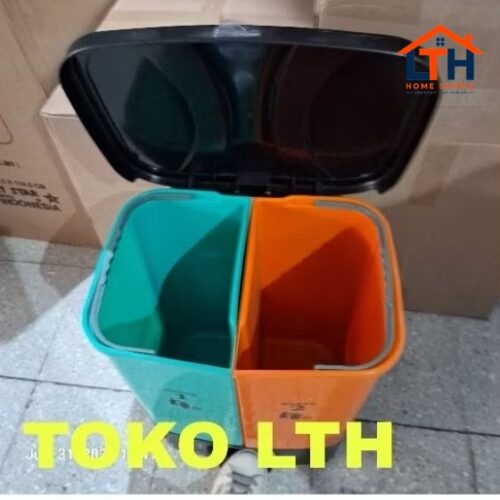 TEMPAT TONG SAMPAH INJAK 40 LITER 2 WARNA MPW MEDIS ORGANIK ANORGANIK 40 LTR