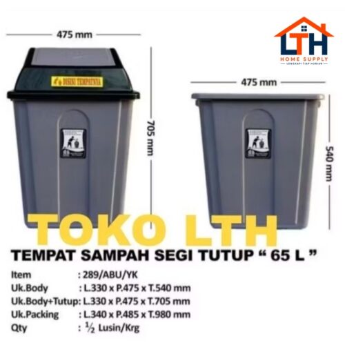 1-2009-1.jpg TEMPAT SAMPAH SEGI TUTUP ABU 65 LITER TONG SAMPAH JUMBO BESAR 65 LTR TUTUP GOYANG