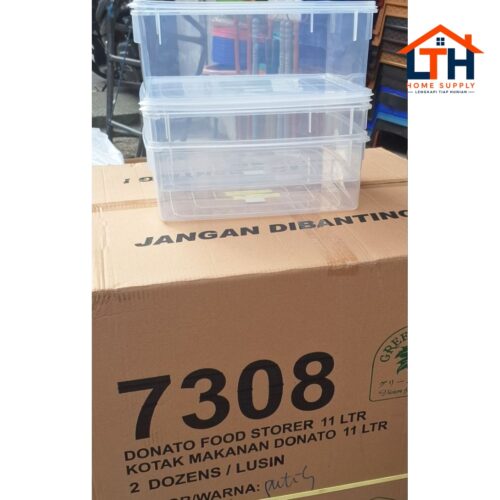 1-2012-1.jpg DONATO 7308 KOTAK BOX DONAT 11 LTR TEMPAT KUE MAKANAN SERBAGUNA GREEN LEAF PLASTIK FOOD STORAGE