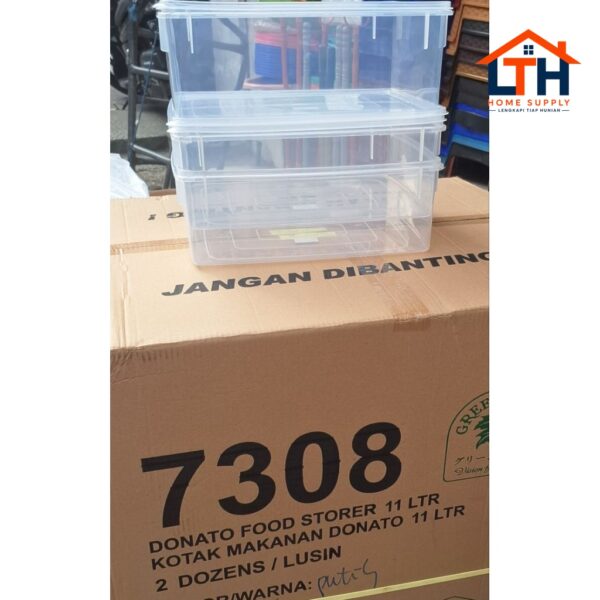 1-2012-1.jpg DONATO 7308 KOTAK BOX DONAT 11 LTR TEMPAT KUE MAKANAN SERBAGUNA GREEN LEAF PLASTIK FOOD STORAGE