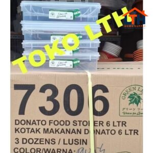 DONATO 7306 KOTAK BOX DONAT 6 LTR TEMPAT KUE MAKANAN SERBAGUNA GREEN LEAF PLASTIK FOOD STORAGE