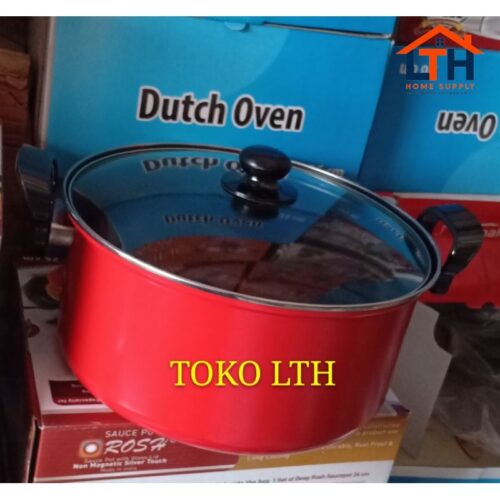 1-384-1.jpg PANCI TEFLON TUTUP KACA 26 CM MASPION / DUTCH OVEN ANTI LENGKET / DEEP FRYER