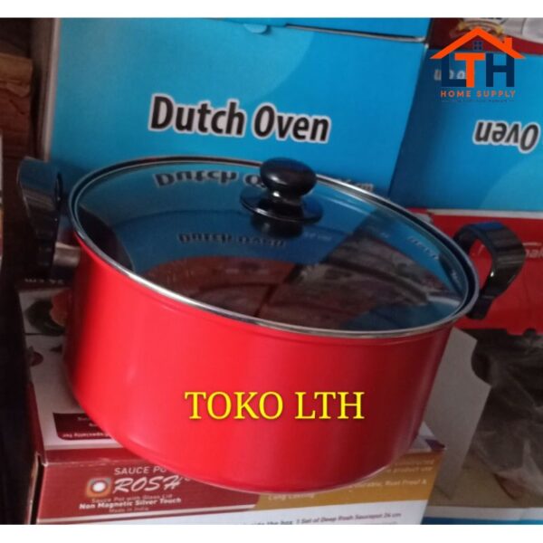 PANCI TEFLON TUTUP KACA 26 CM MASPION / DUTCH OVEN ANTI LENGKET / DEEP FRYER