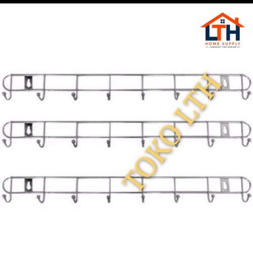 KAPSTOK STAINLESS 8 KAIT / GANTUNGAN BAJU DINDING SERBAGUNA / HANGER / KAPSTOK