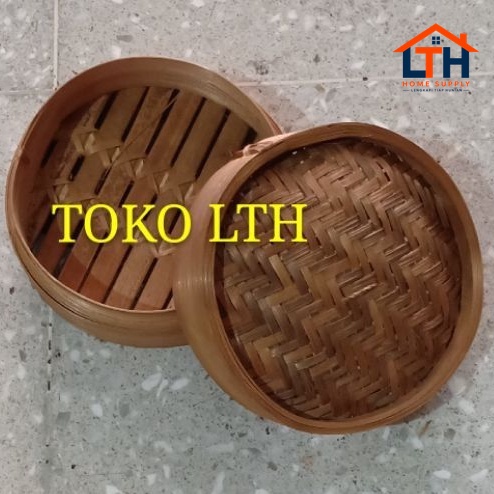 KLAKAT BAMBU DIMSUM 15 cm + TUTUP / KUKUSAN WADAH TEMPAT KERANJANG DIMSUM