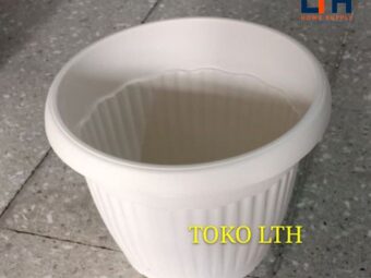 1-514-1.jpg POT PLASTIK 25 cm PUTIH / POT TANAMAN / POT BUNGA