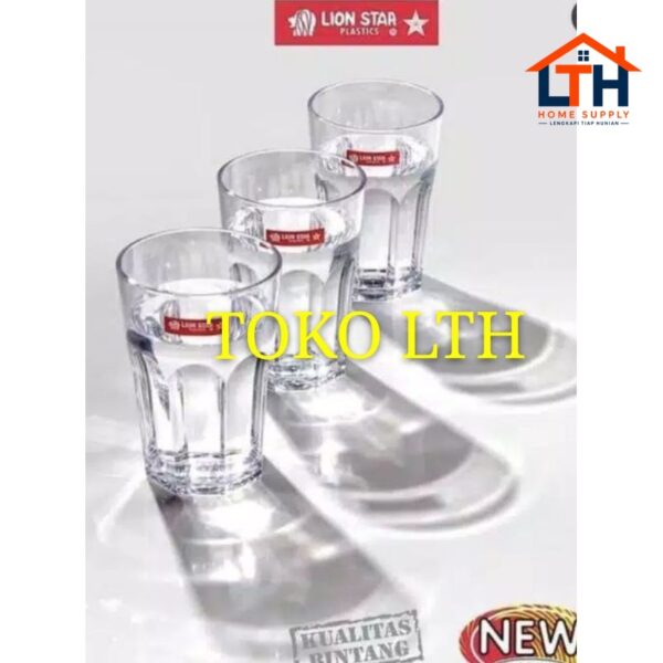 1-529-1.jpg PER 3 PCS GELAS PLASTIK MURANO 500 ML LION STAR GELAS MIKA BENING AKRILIK ACRYLIC