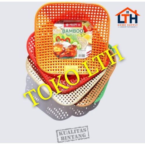 PIRING BAMBU PLASTIK LION STAR BAMBOO PLATE T45  PIRING SEGI ROTAN ANYAM PLASTIK T 45