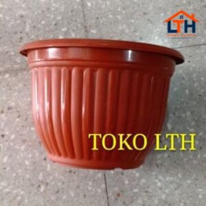 1-618-1.jpg POT PLASTIK 25 CM COKLAT 806 / POT TANAMAN / POT BUNGA