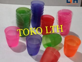 PER 6 PCS GELAS PLASTIK KECIL WARNA TRANSPARAN / CANGKIR BENING