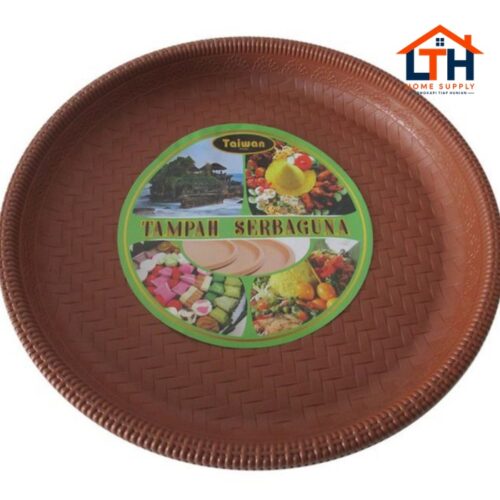 1-677-1.jpg TAMPAH / NYIRU / NAMPAN PLASTIK BULAT MOTIF ROTAN