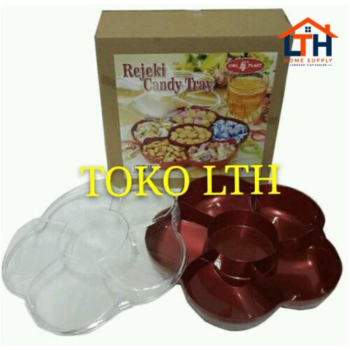 1-68-1.jpg TOPLES KUE KERING SEKAT 6 BUNGA PERMEN CEMILAN CANDY TRAY REJEKI CT 168 OWL PLASTIK CT168