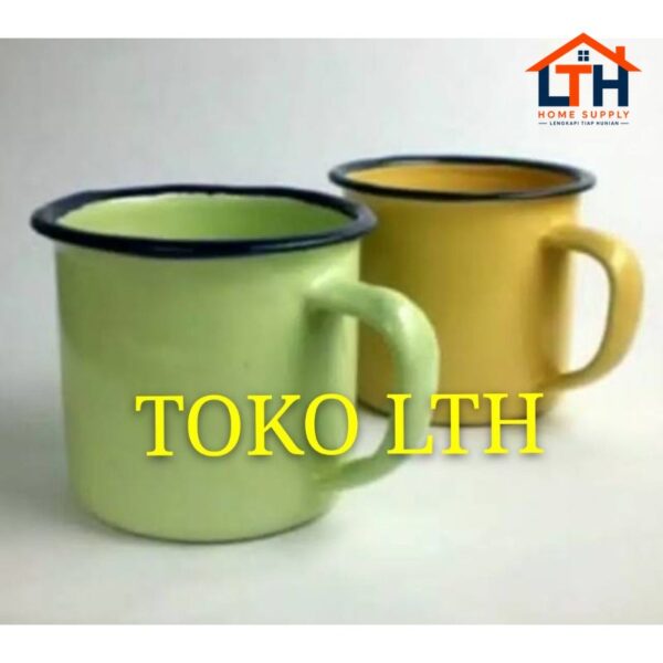 PER 6 PCS CANGKIR JADUL SENG KALENG ENAMEL POLOS / MUG GELAS PANCI