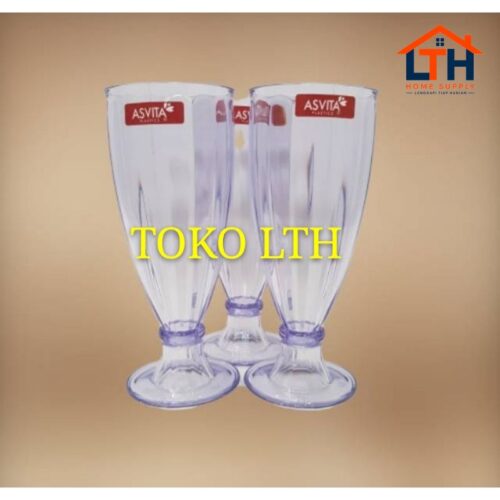 1-695-1.jpg PER 3 PCS GELAS JUS TEH SIRUP KAKI PLASTIK AKRILIK ACRYLIC GJ101 ASVITA GJ 101