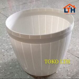 POT PLASTIK GENTONG 22 PUTIH / POT TANAMAN / POT BUNGA