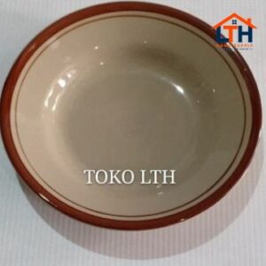 1-739-1.jpg Piring Makan Keramik List Coklat 8inch