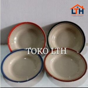 1-814-1.jpg PER 6 PCS PIRING POLET 8 KERAMIK / PIRING MAKAN LIST COKLAT
