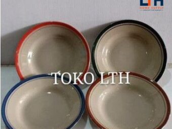 1-814-1.jpg PER 6 PCS PIRING POLET 8 KERAMIK / PIRING MAKAN LIST COKLAT