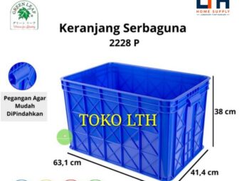 CONTAINER BOX INDUSTRI SERBAGUNA 2228 P GREEN LEAF / KOTAK BAK WADAH 2228P