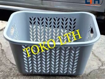 KERANJANG PAKAIAN BAJU/ RIGEN / LAUNDRY model tinggi SILVER / WADAH SERBAGUNA