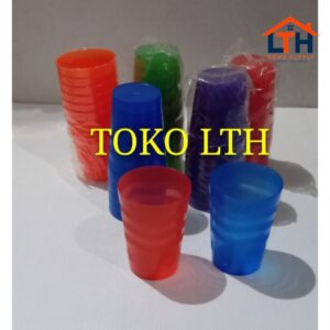 1-836-1.jpg PER 6 PCS GELAS PLASTIK WARNA TRANSPARAN / CANGKIR BENING