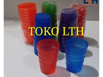 PER 6 PCS GELAS PLASTIK WARNA TRANSPARAN / CANGKIR BENING