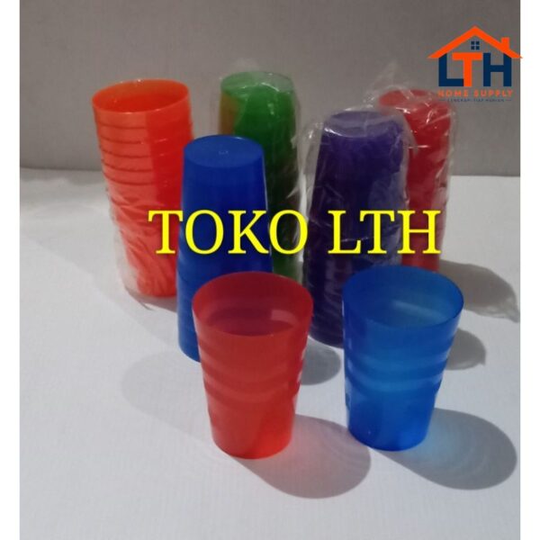 1-836-1.jpg PER 6 PCS GELAS PLASTIK WARNA TRANSPARAN / CANGKIR BENING