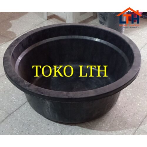 BASKOM BAK KARET ANTI PECAH 70 CM BULAT PLASTIK / JOLANG HITAM BESAR / EMBER
