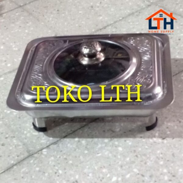 PANCI WADAH SAJI TEMPAT MAKAN KOTAK SEGI PRASMANAN FAST FOOD DISH STAINLESS
