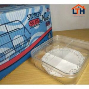 PER 12 PCS TOPLES KUE KERING SEKAT 4 NUAI SN 818 KELER SEGI PLASTIK STOPLES MIKA KUKIS COKLAT SN818