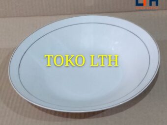 1-902-1.jpg PER 6 PCS PIRING MAKAN CEKUNG 9" KERAMIK LIST MAS PORSELEN BELING / PIRING PRASMANAN