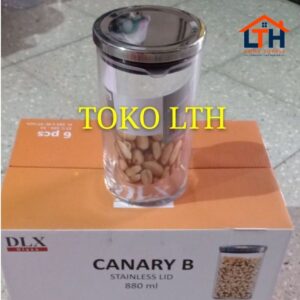 Toples Kaca 880ml Kedap Udara Stainless Seal - Canary B Canister