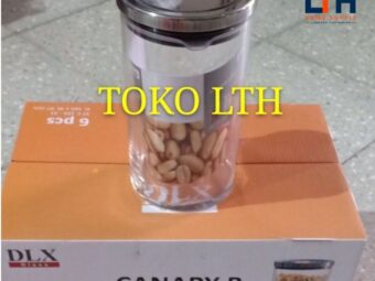 TOPLES JAR KELER KACA BELING 880 ML STAINLESS CANARY B KEDAP UDARA SEAL CANISTER