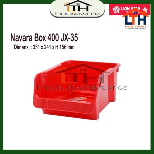 1-975-1.jpg NAVARA BOX 400 KOTAK PENYIMPANAN SUSUN SERBAGUNA LION STAR JX-35