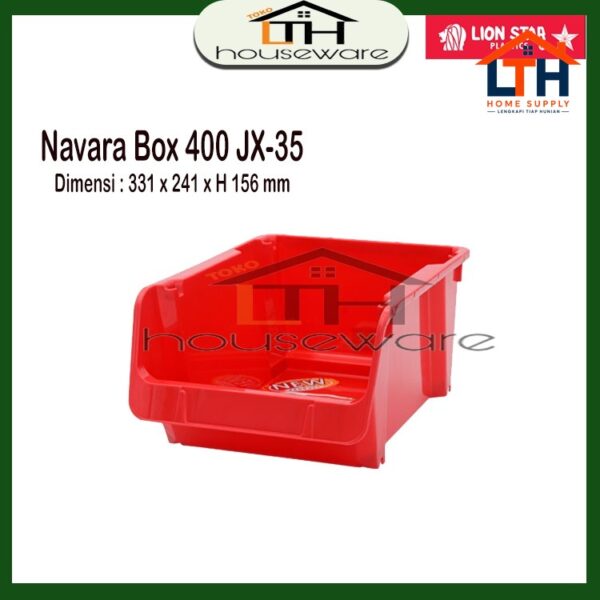 1-975-1.jpg NAVARA BOX 400 KOTAK PENYIMPANAN SUSUN SERBAGUNA LION STAR JX-35