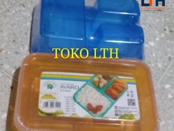 1-990-1.jpg KOTAK MAKANAN AVARO 7551 GREEN LEAF / LUNCH BOX SEKAT 3 / OMPRENG
