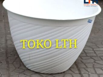 1-993-1.jpg POT TAWON MADU TULIP 40 PUTIH PLASTIK / POT BUNGA TANAMAN BESAR