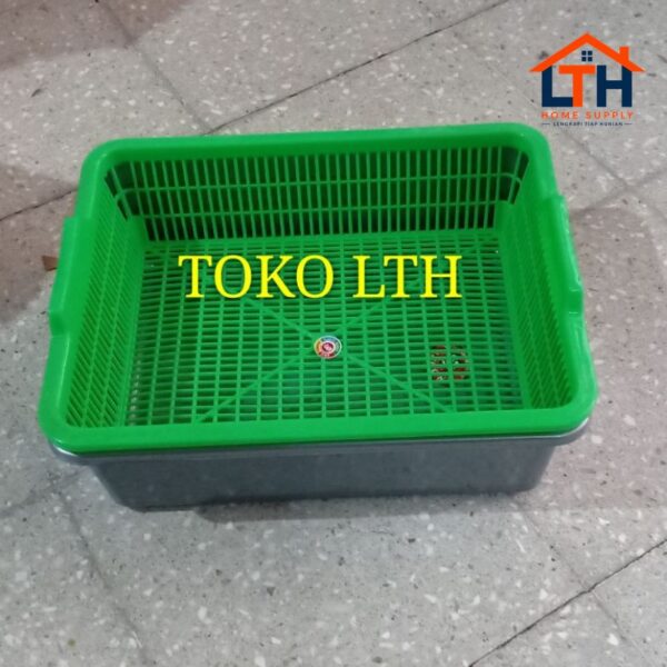BAK ABU SILVER / BASKOM SEGI PLASTIK / BAK PASIR HIDROPONIK KOTORAN KUCING