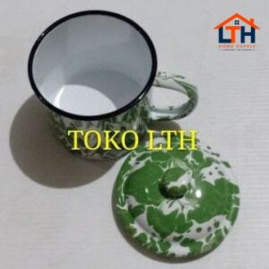 2-1007-1.jpg MUG 8 CM LURIK BLIRIK BLURIK CANGKIR TUTUP ENAMEL GELAS KALENG PANCI SENG JADUL