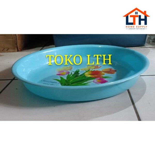 2-1008-1.jpg BAKI NAMPAN TRAY BULAT BUNDAR PLASTIK MOTIF / ALAS TATAKAN MAKANAN