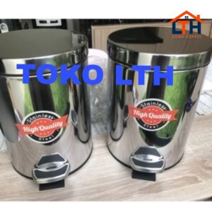 TEMPAT SAMPAH INJAK 3 LTR BULAT STAINLESS TONG DUSTBIN PEDAL MASPION