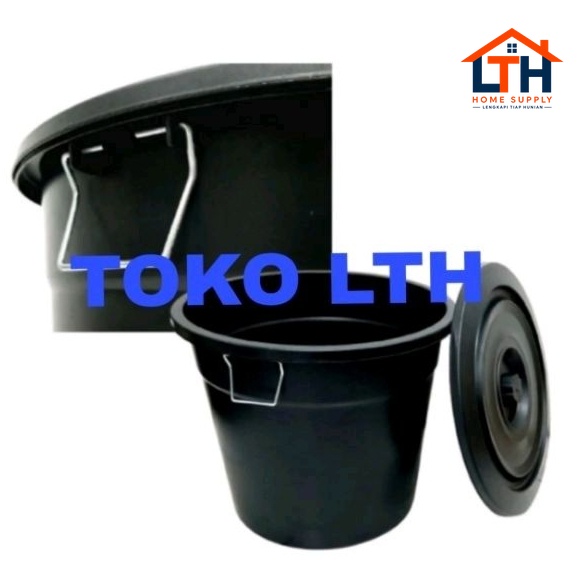 Ember+Tutup Gagang Kawat 60L - Hitam