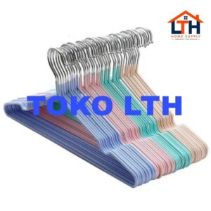 2-1022-1.jpg 10 PCS HANGER BAJU DEWASA STAINLESS LAPIS KARET