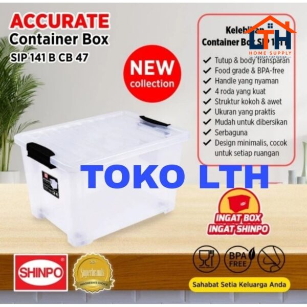 2-1027-1.jpg CONTAINER BOX TRANSPARAN ACCURATE CB47 SHINPO CB 47 SIP 141 SIP141 BENING KOTAK WADAH PENYIMPANAN SERBAGUNA