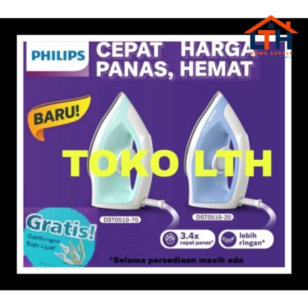 SETRIKA PHILIPS DST0510 DRY IRON DST 0510 GARANSI RESMI
