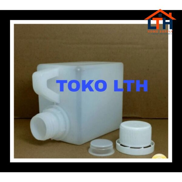 JERIGEN KOTAK 500 ML NATURAL TUTUP SEGEL HDPE JERIGEN BOTOL MADU MINYAK