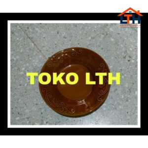 2-1079-1.jpg PIRING UKIR 8" KERAMIK / PIRING MAKAN COKLAT PORCELAIN PORSELEN