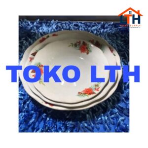 PIRING TATAKAN KERAMIK 6 INCH LUCKY KEMBANG PISIN KECIL TATAK PORSELEN